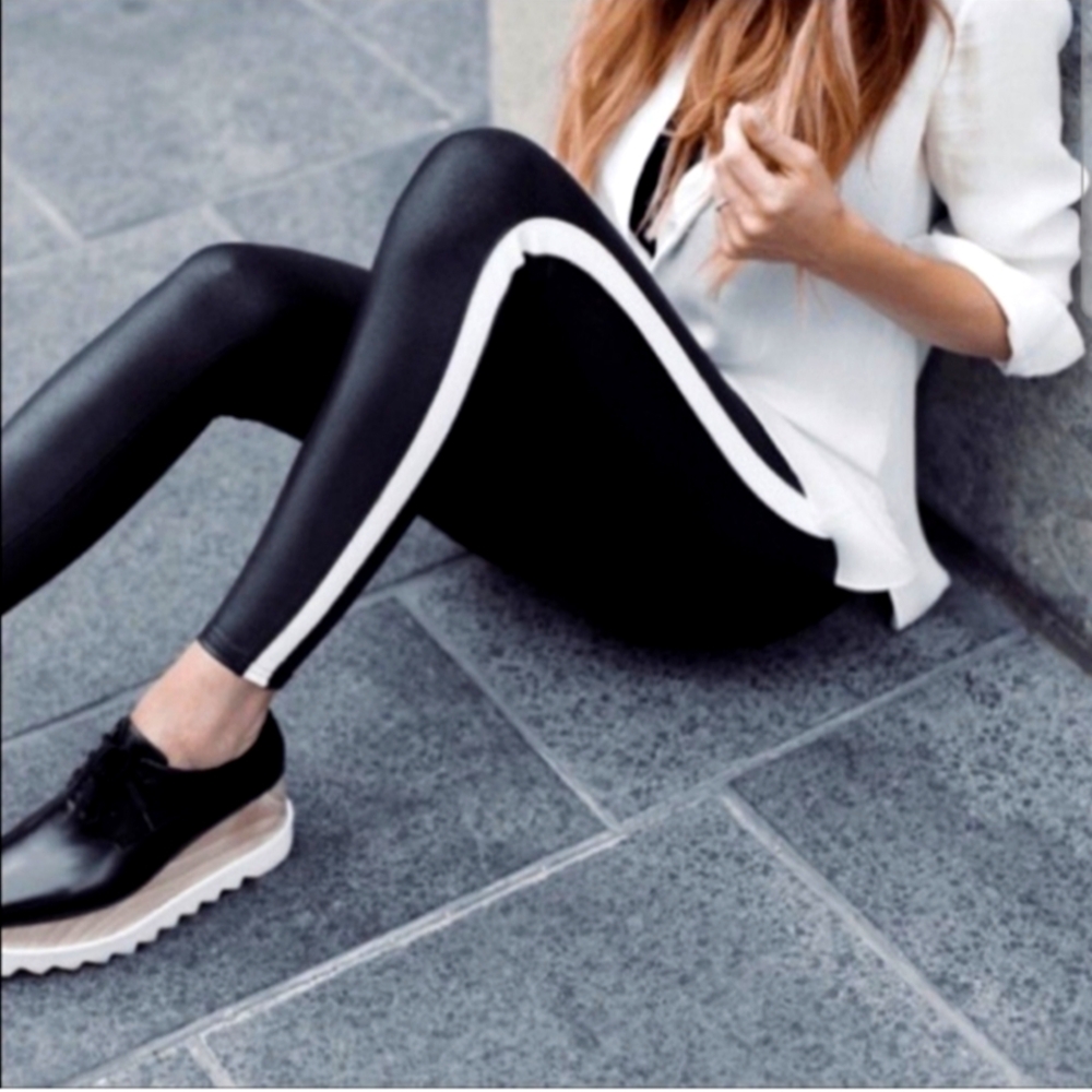 SPANX Black Faux Leather Leggings